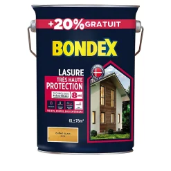 Castorama Lasure Bois Bondex Chêne Clair 8 Ans 5L + 20%
