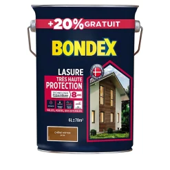 Castorama Lasure Bois Bondex Chêne Moyen 8 Ans 5L + 20%