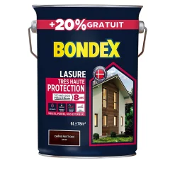 Castorama Lasure Bois Bondex Chêne Rustique 8 Ans 5L + 20%
