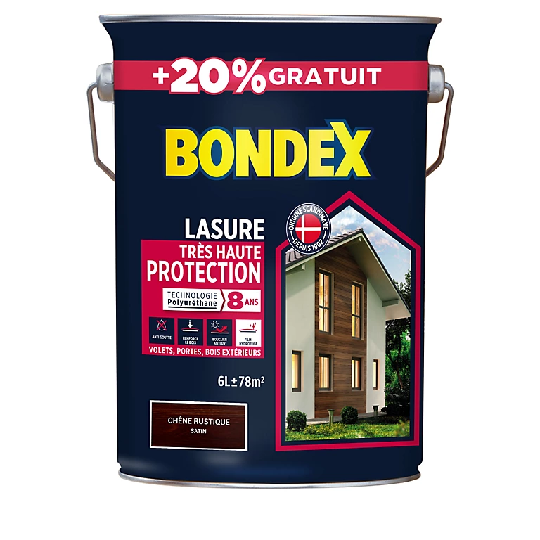 Castorama Lasure Bois Bondex Chêne Rustique 8 Ans 5L + 20% 3 Castorama Lasure Bois Bondex Chêne Rustique 8 Ans 5L + 20%