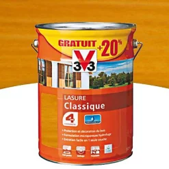 Castorama Lasure Bois Classique V33 Chêne Clair 5L + 20% - 4 Ans