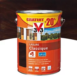 Castorama Lasure Bois Classique V33 Chêne Foncé 5L + 20% - 4 Ans