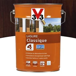 Castorama Lasure Bois Classique V33 Chêne Foncé 5L - 4 Ans
