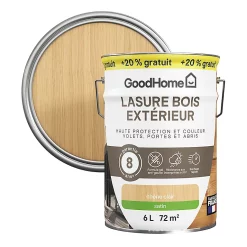 Castorama Lasure Bois Extérieur GoodHome Chêne Clair Satin 8 Ans 5L + 20% Gratuit