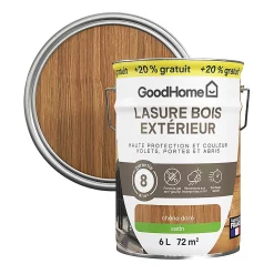 Castorama Lasure Bois Extérieur GoodHome Chêne Doré Satin 8 Ans 5L + 20% Gratuit