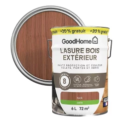 Castorama Lasure Bois Extérieur GoodHome Teck Satin 8 Ans 5L + 20% Gratuit