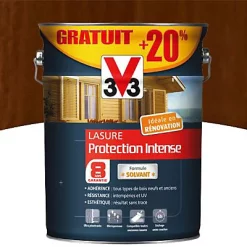 Castorama Lasure Bois Protection Intense V33 Chêne Moyen - 8 Ans 5L + 20% Gratuit