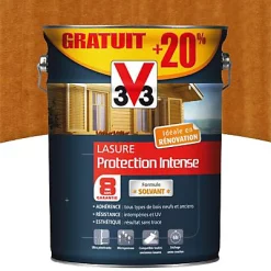Castorama Lasure Bois Protection Intense V33 Chêne Naturel - 8 Ans 5L + 20% Gratuit