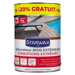 Castorama Saturateur Haute Protection Terrasse En Bois Incolore Starwax 5L +20 % Gratuit