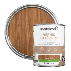 Castorama Vernis Bois Extérieur Satin Chêne Doré GoodHome 0,25L